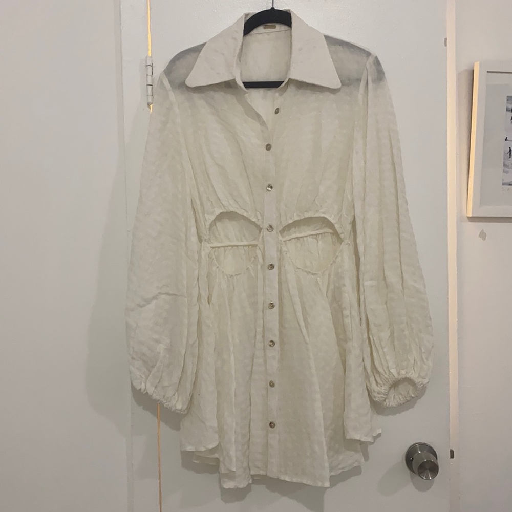 Cult Gaia off white cutout dress